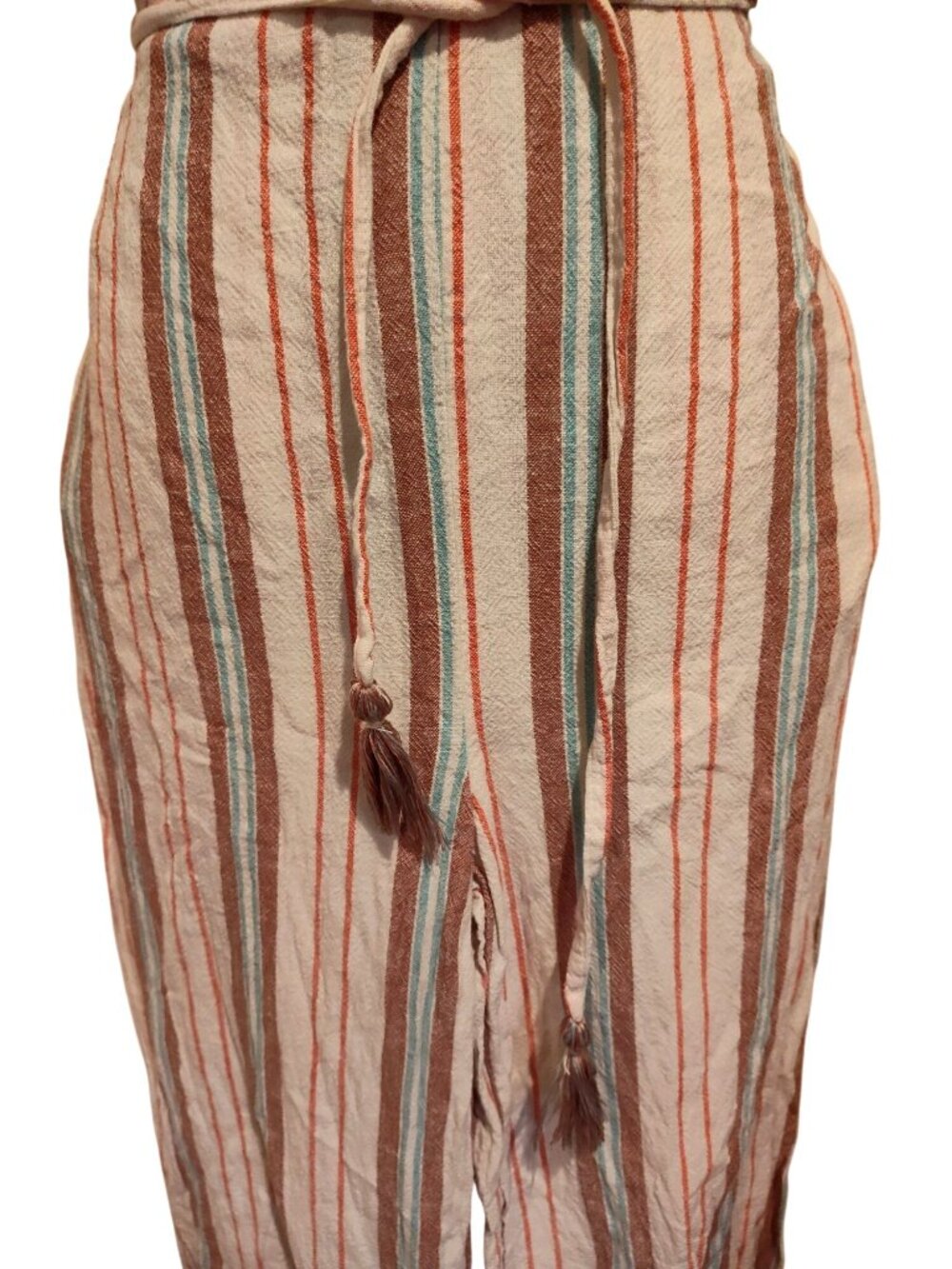 Roxy Striped Sleeveless Jumpsuit With Tassel Belt Womens Lightweight Summer Outf - Picture 2 of 7